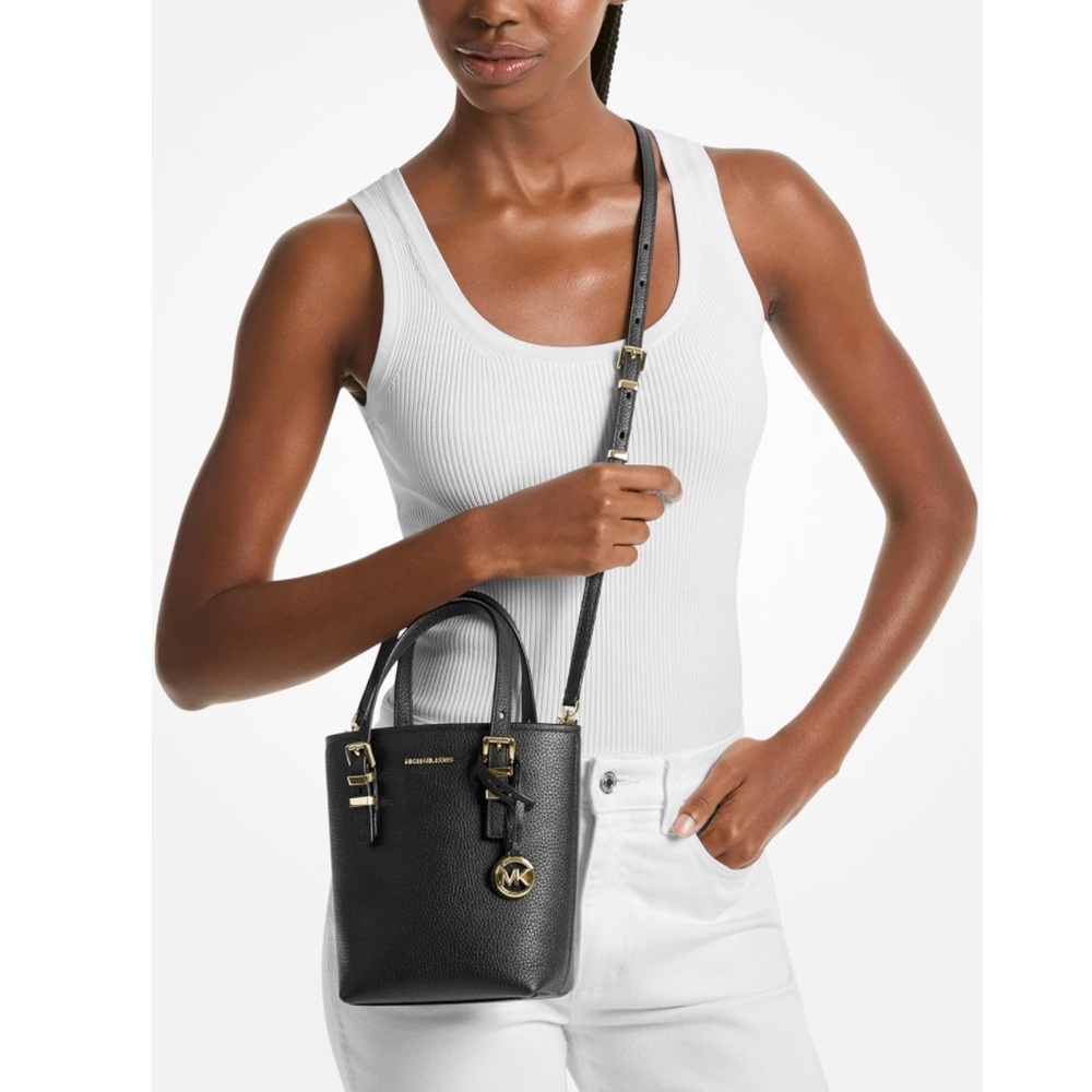 Michael Kors Black Pebbled Leather Crossbody Bag NWT